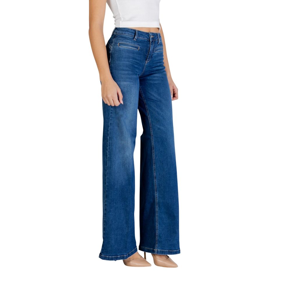 Blue Cotton Bootcut Jeans