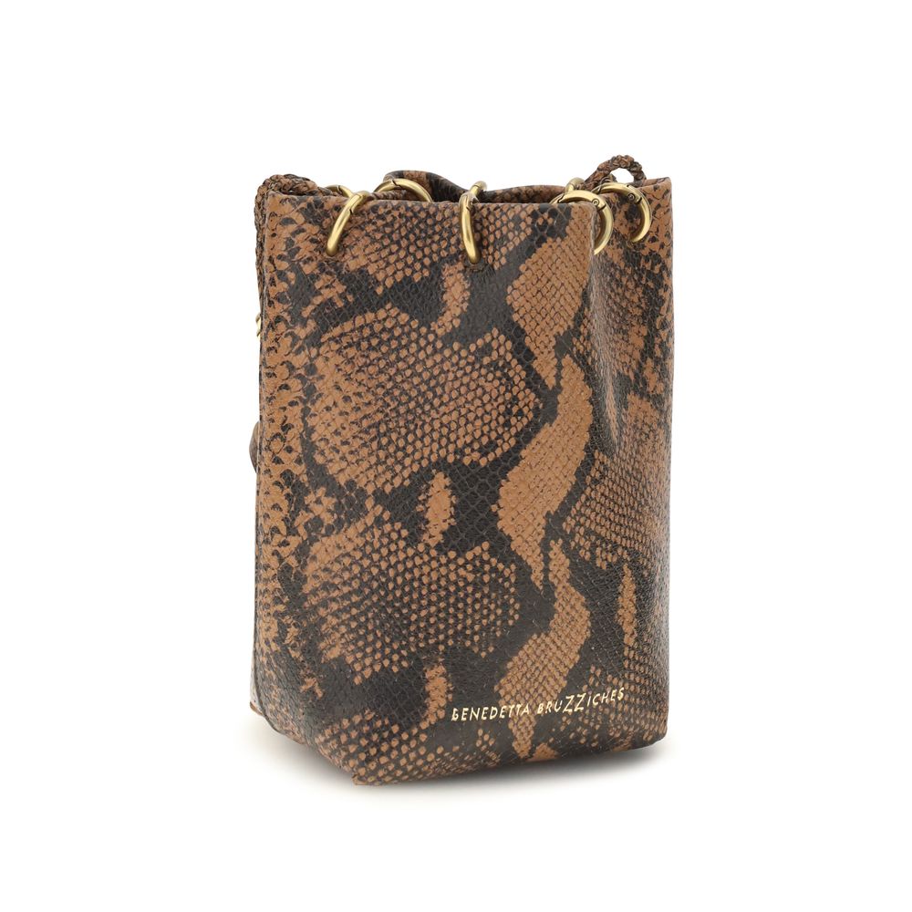 Brown Calf Leather Bos Taurus Backet Bag