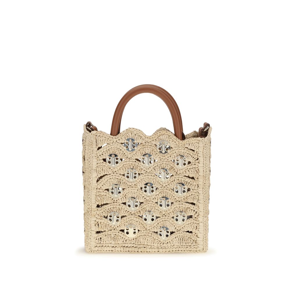Beige Raffia Shoulder Bag