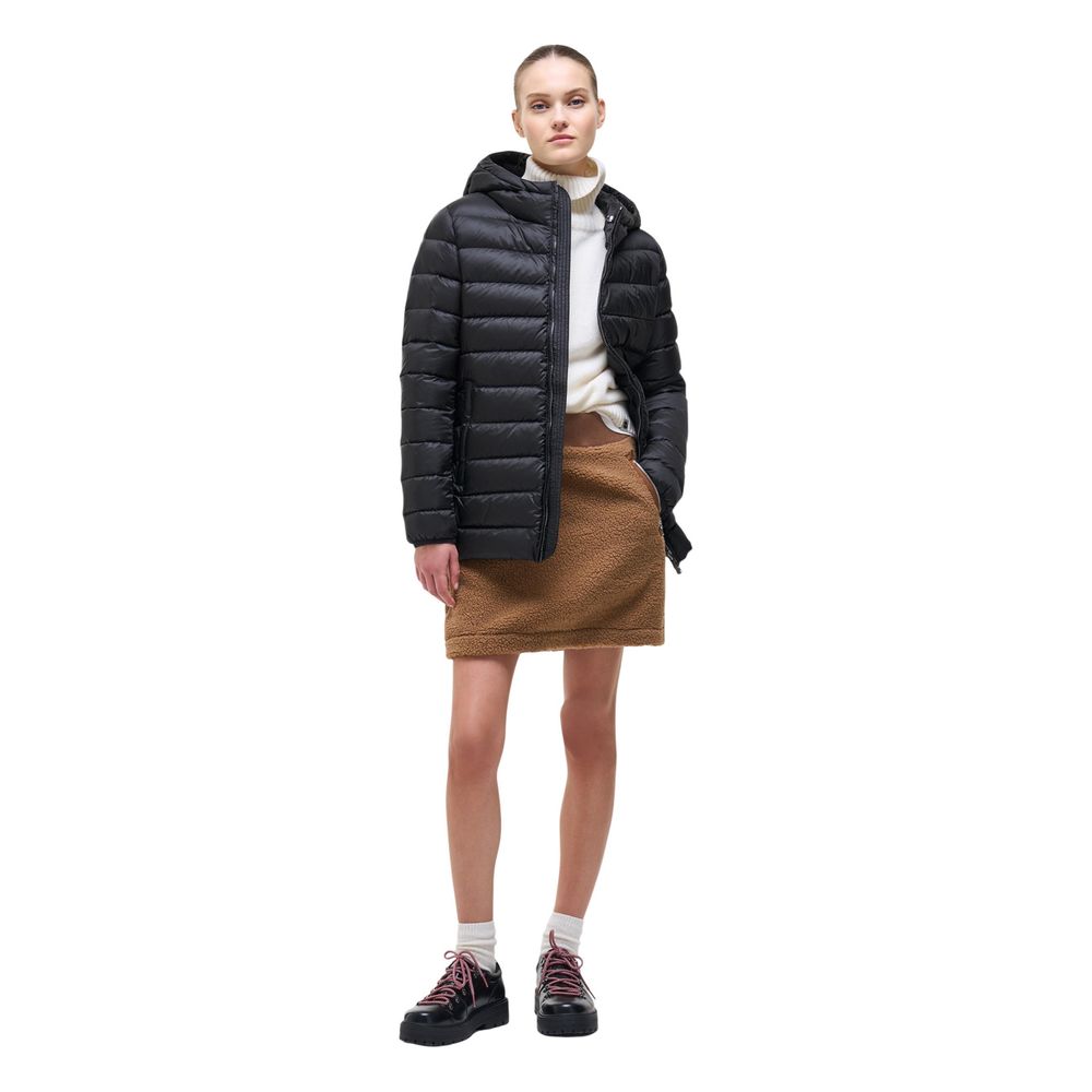 Black Polyamide Full-Length Jacket
