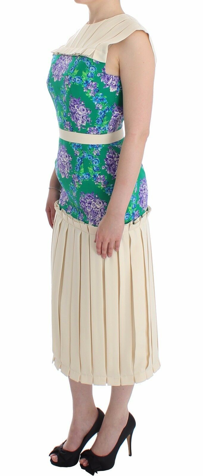 Multicolor Dress Gown Floral Sleeveless Gown