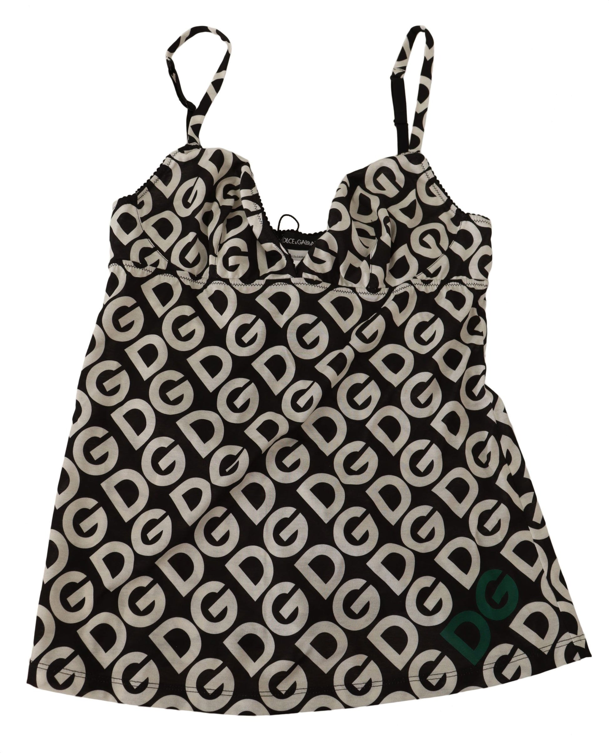 Black White Logo Print Camisole Top Underwear