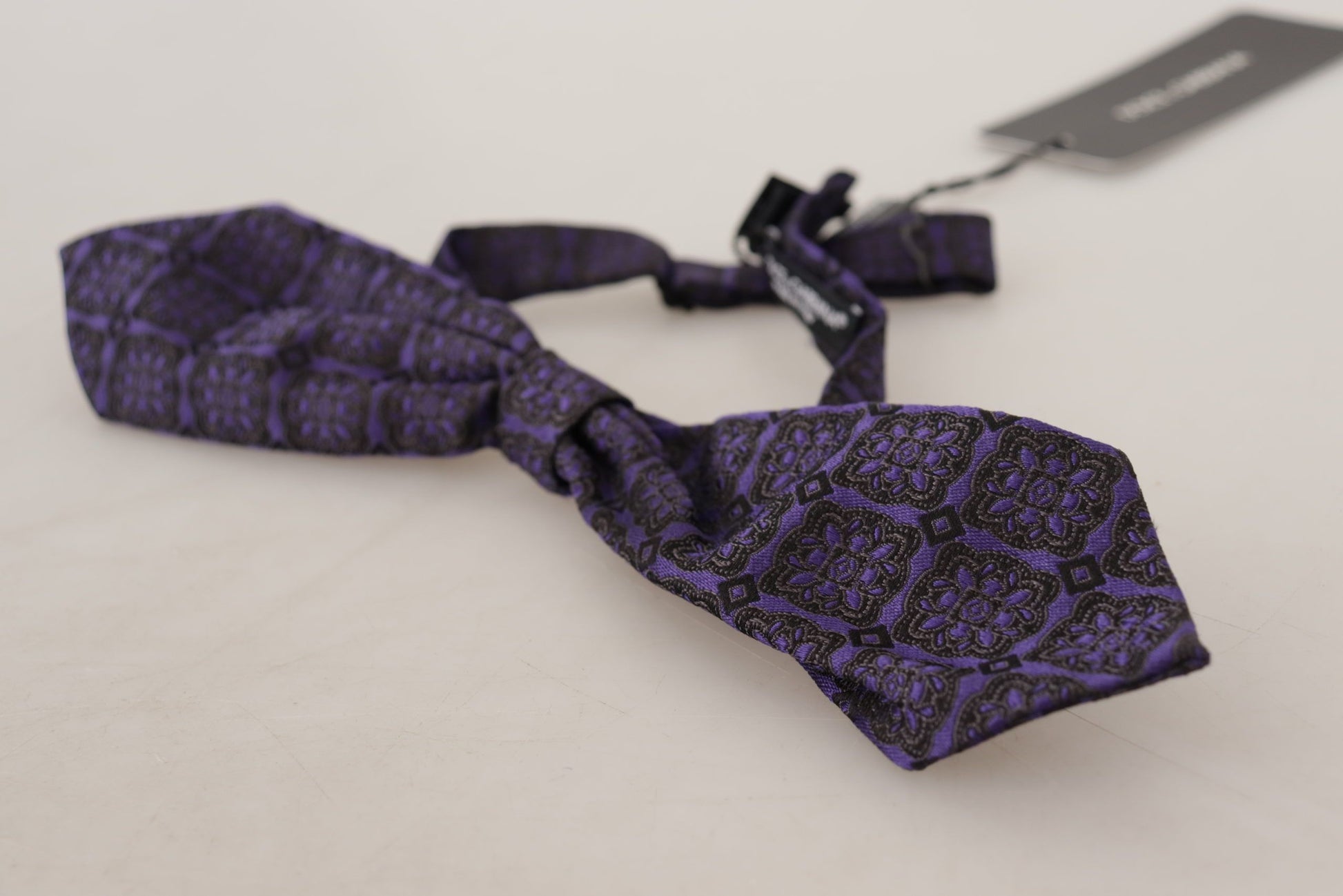 Blue Geometric Silk Adjustable Neck Papillon Tie