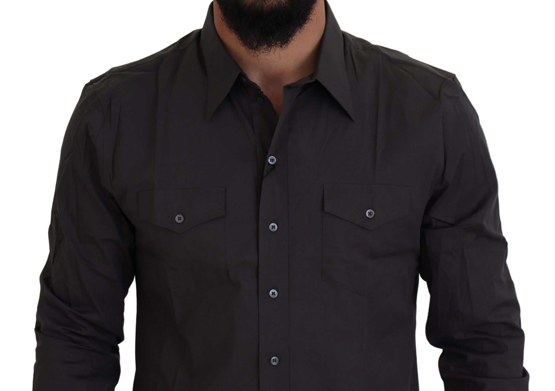 Gray SICILIA Slim Fit Stretch Dress Shirt
