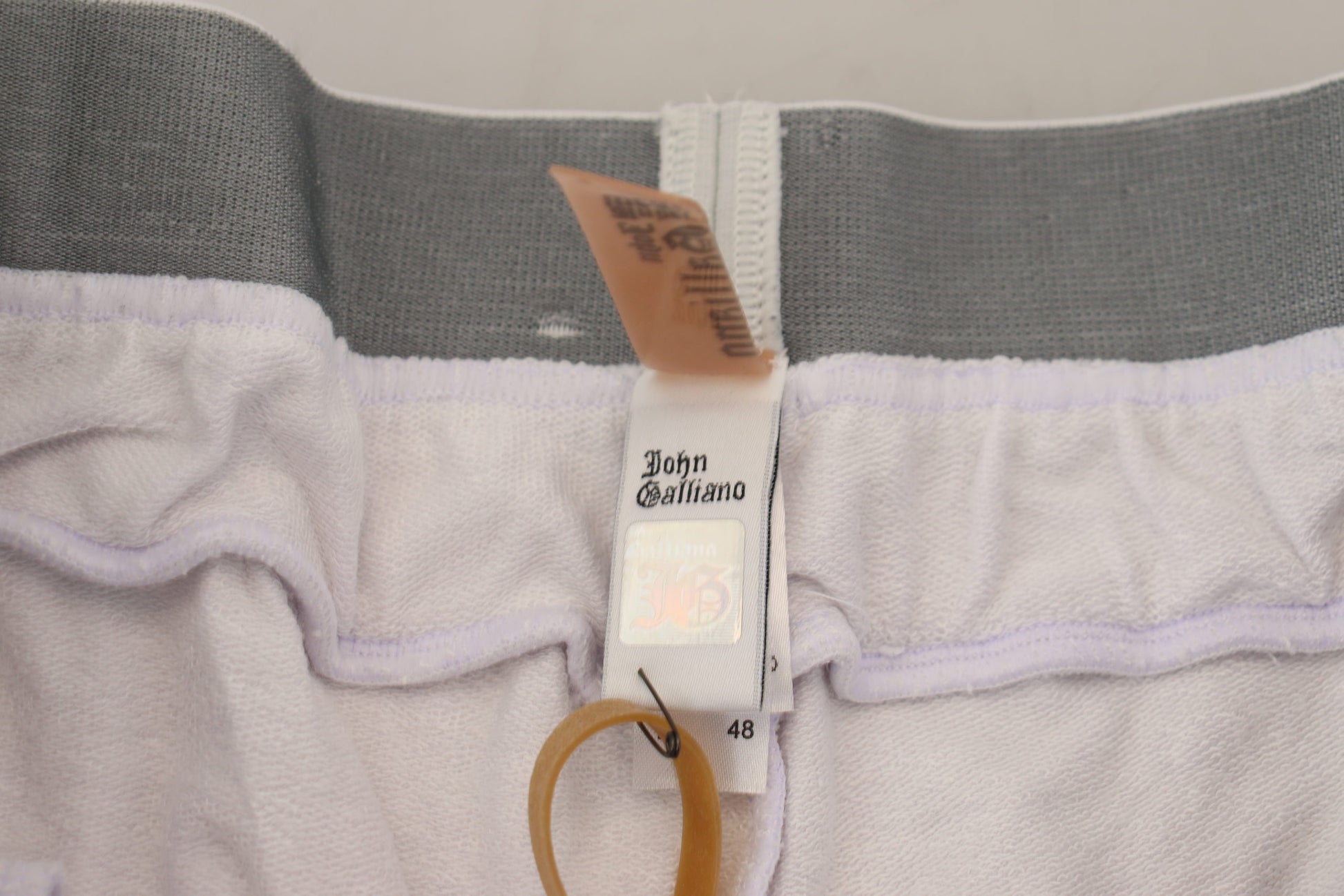 White Cotton Logo Mens Jogger Pants