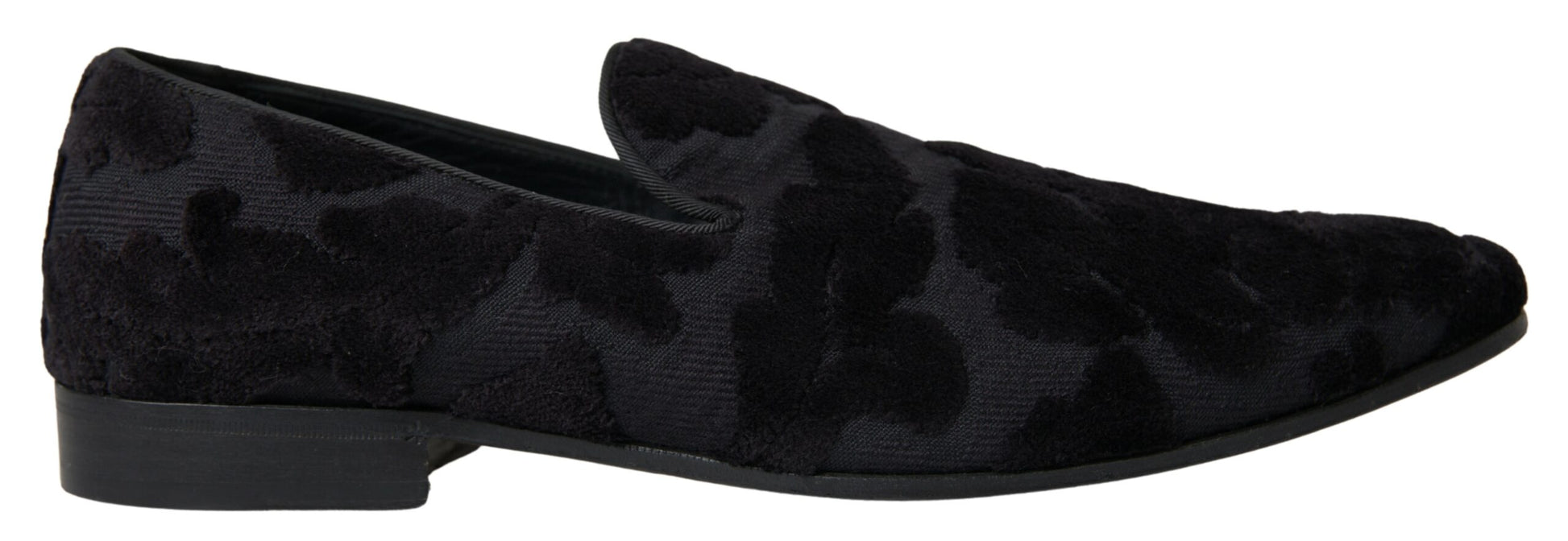 Black Brocade Loafers Formal Shoes