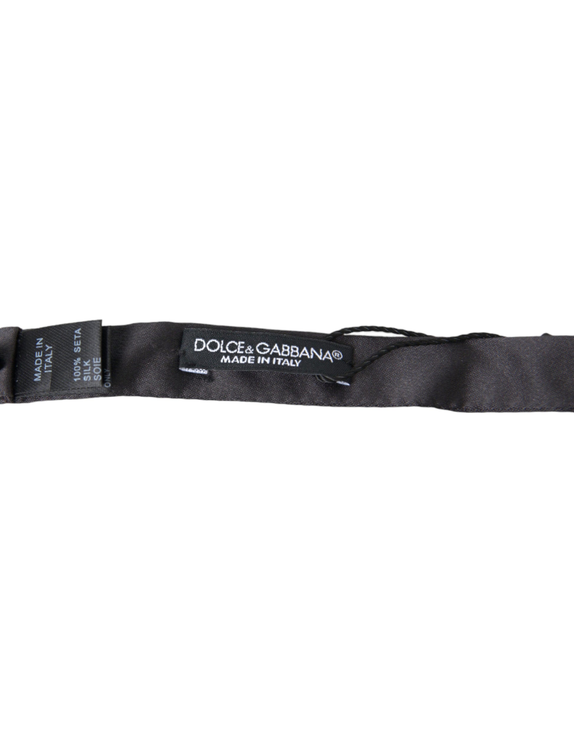 Dark Gray Silk Adjustable Neck Men Papillon Bow Tie