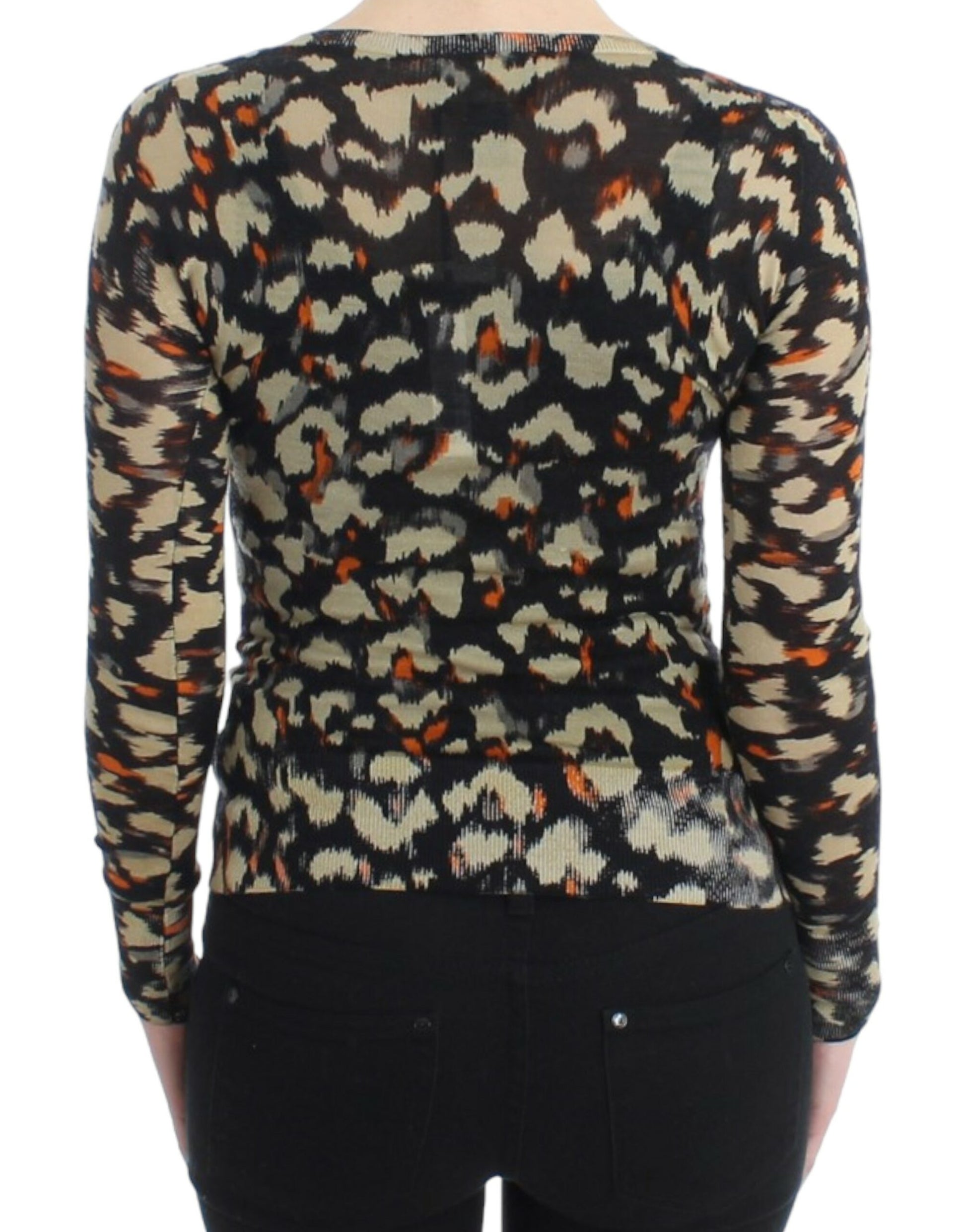 Multicolor v-neck wool jumper
