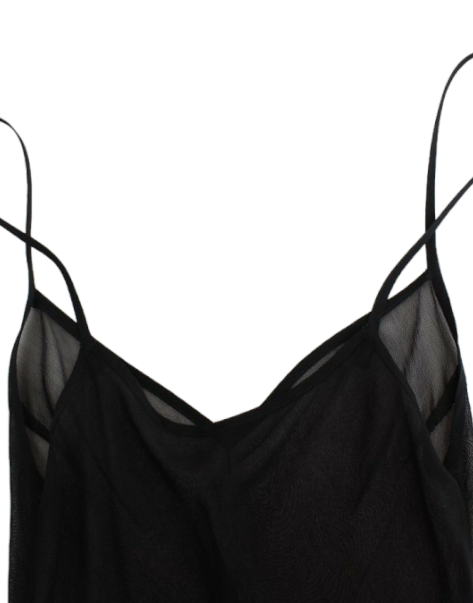 Black long sleeve silk dress
