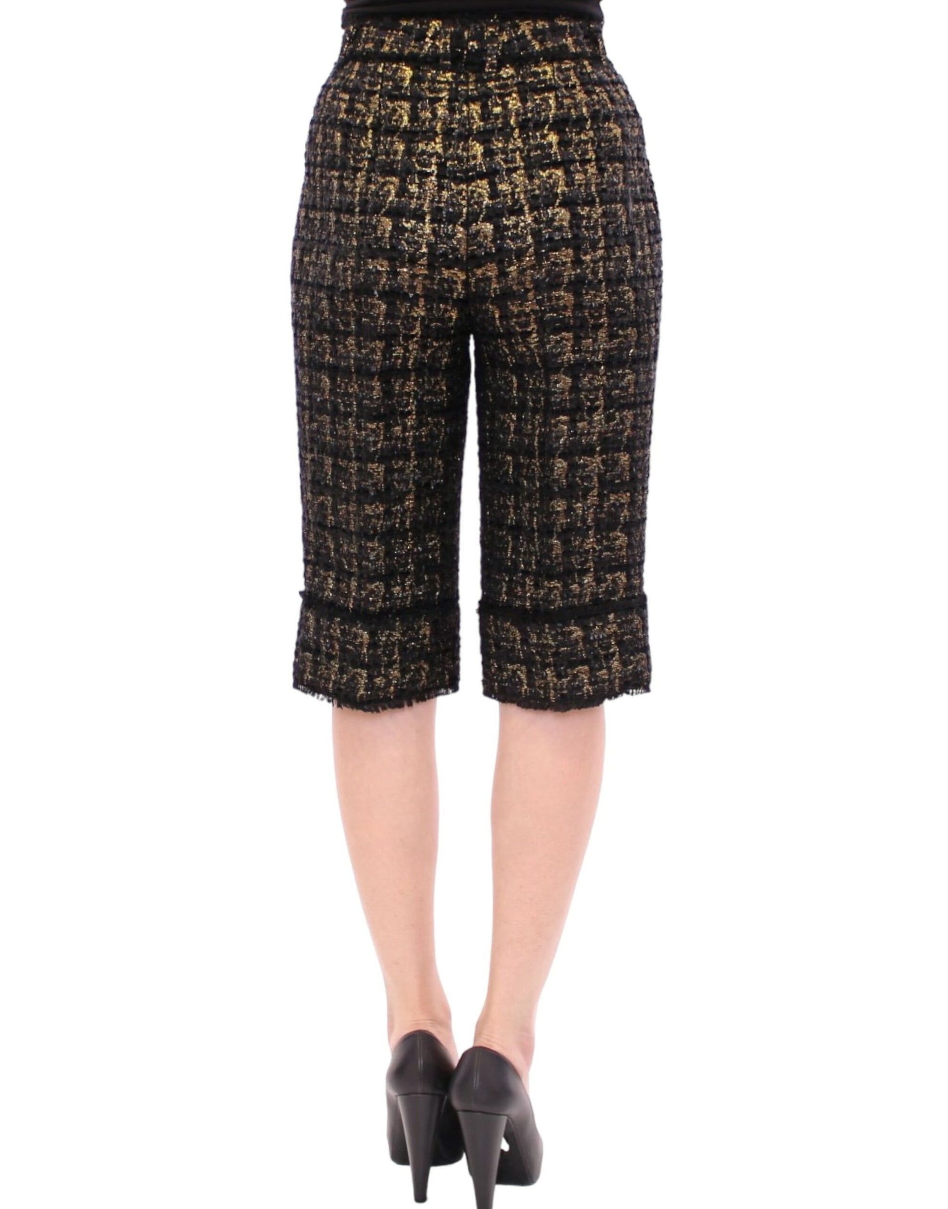 Black fabric shorts pants