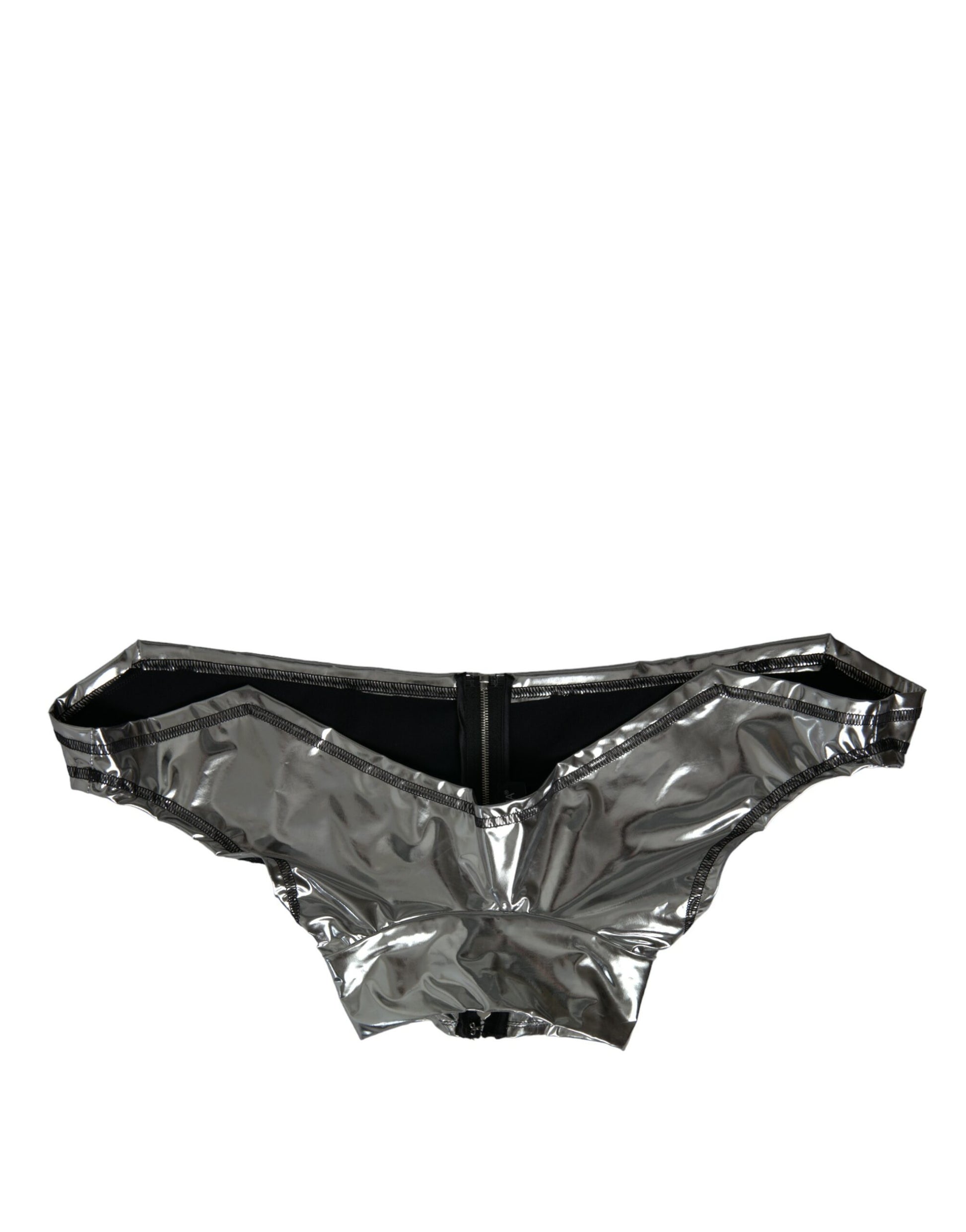 Silver Polyester Stretch Top