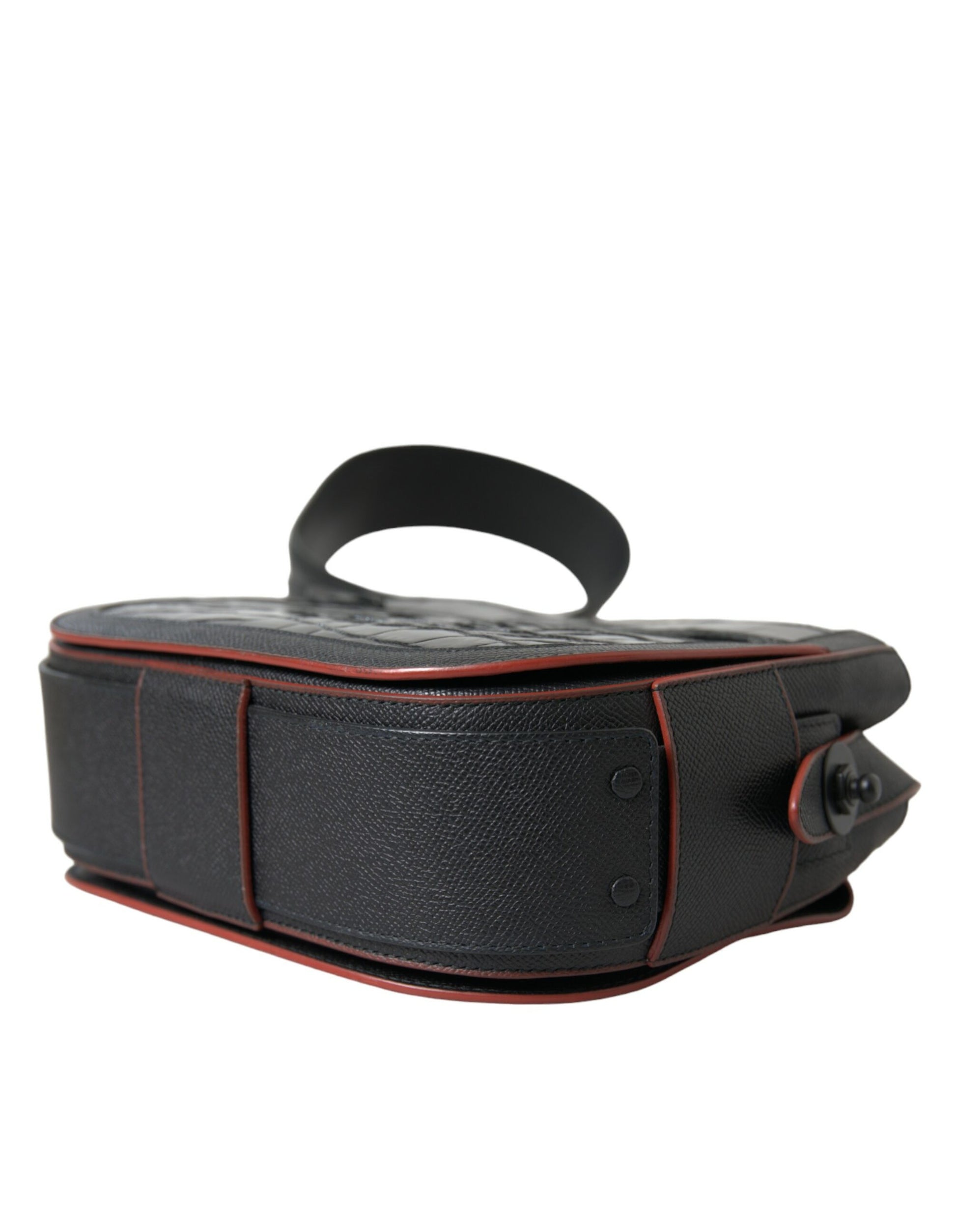 Black Exotic Leather Shoulder Crossbody Camera Bag