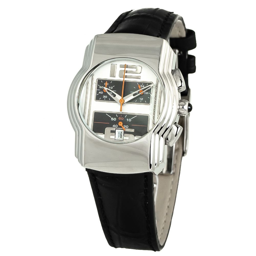 Black Leather Dress Watch