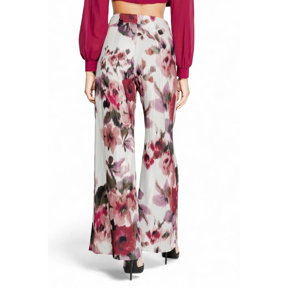 Bordeaux Polyester Casual Pants
