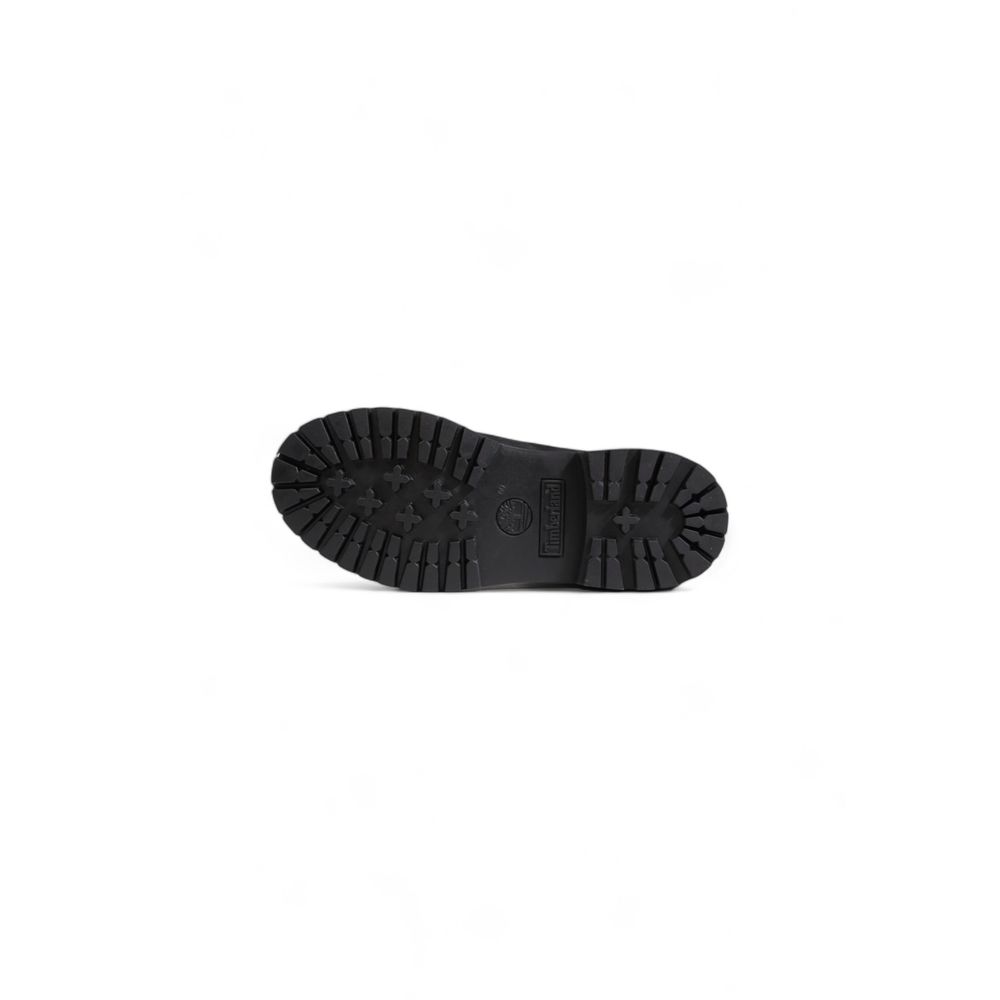 Black Recycled Leather Lace-Up Boots