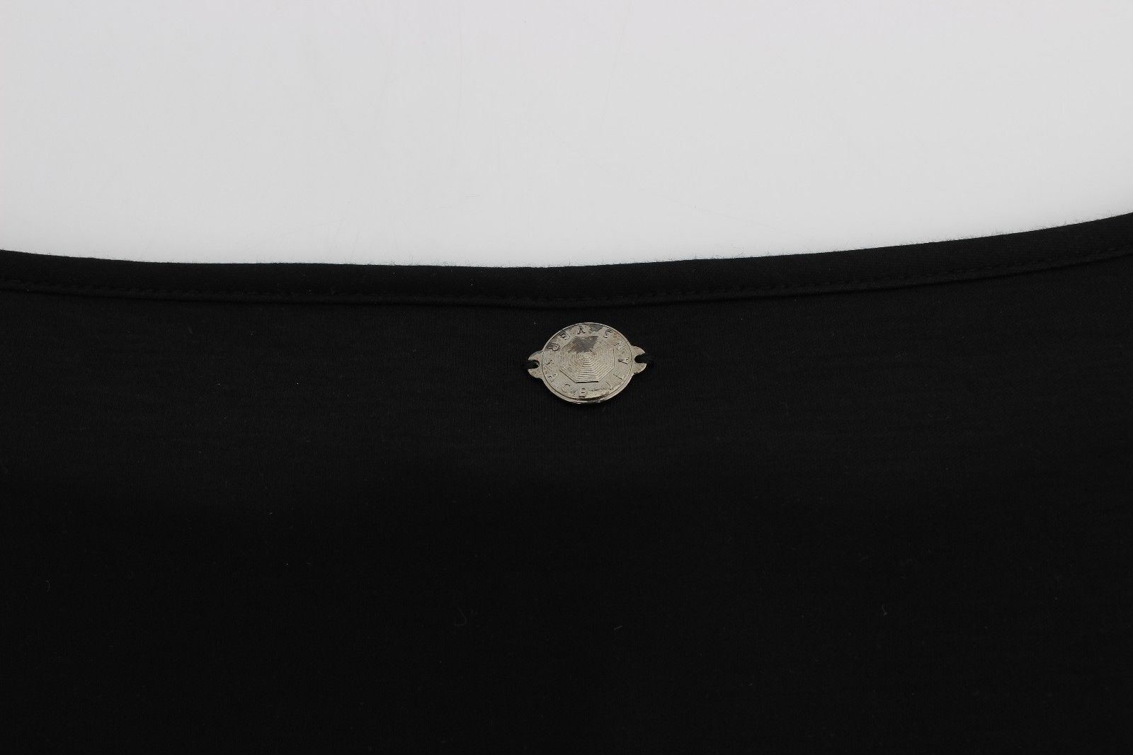 Black Modal Silk Shift Knee Dress