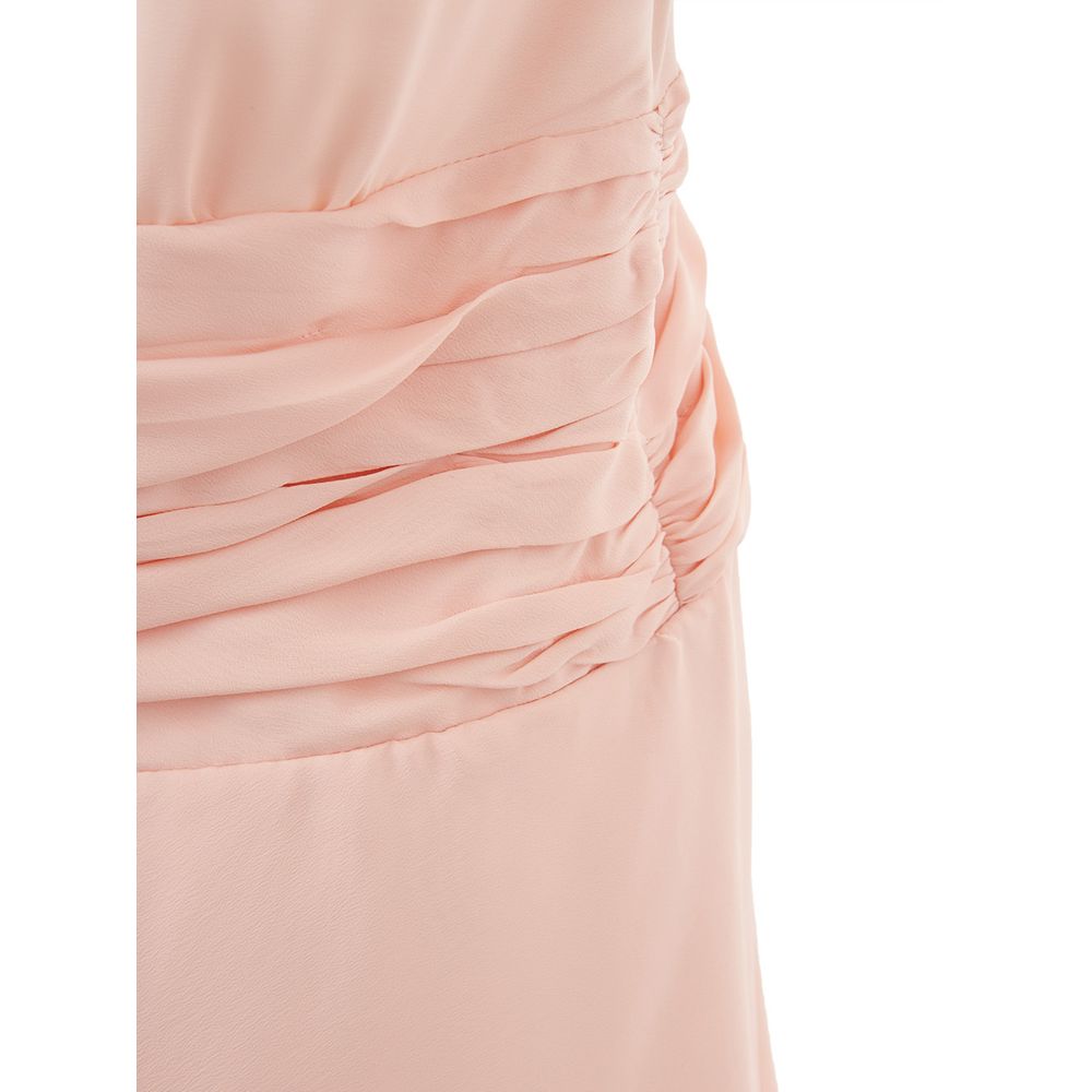 Pink Acetate Casual Dress
