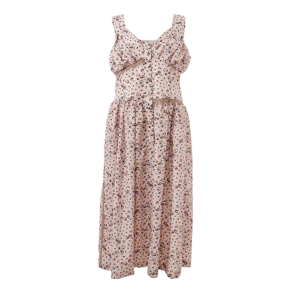 Pink Acetate Casual Dress