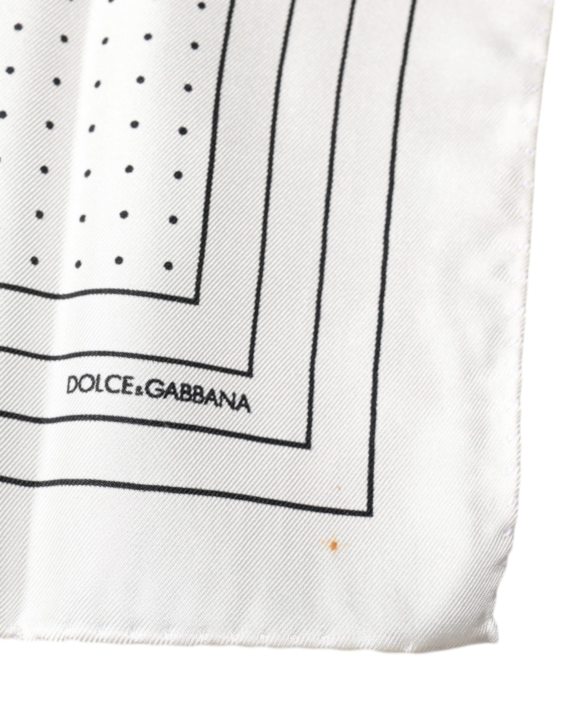 White Polka Dots Square Handkerchief Scarf