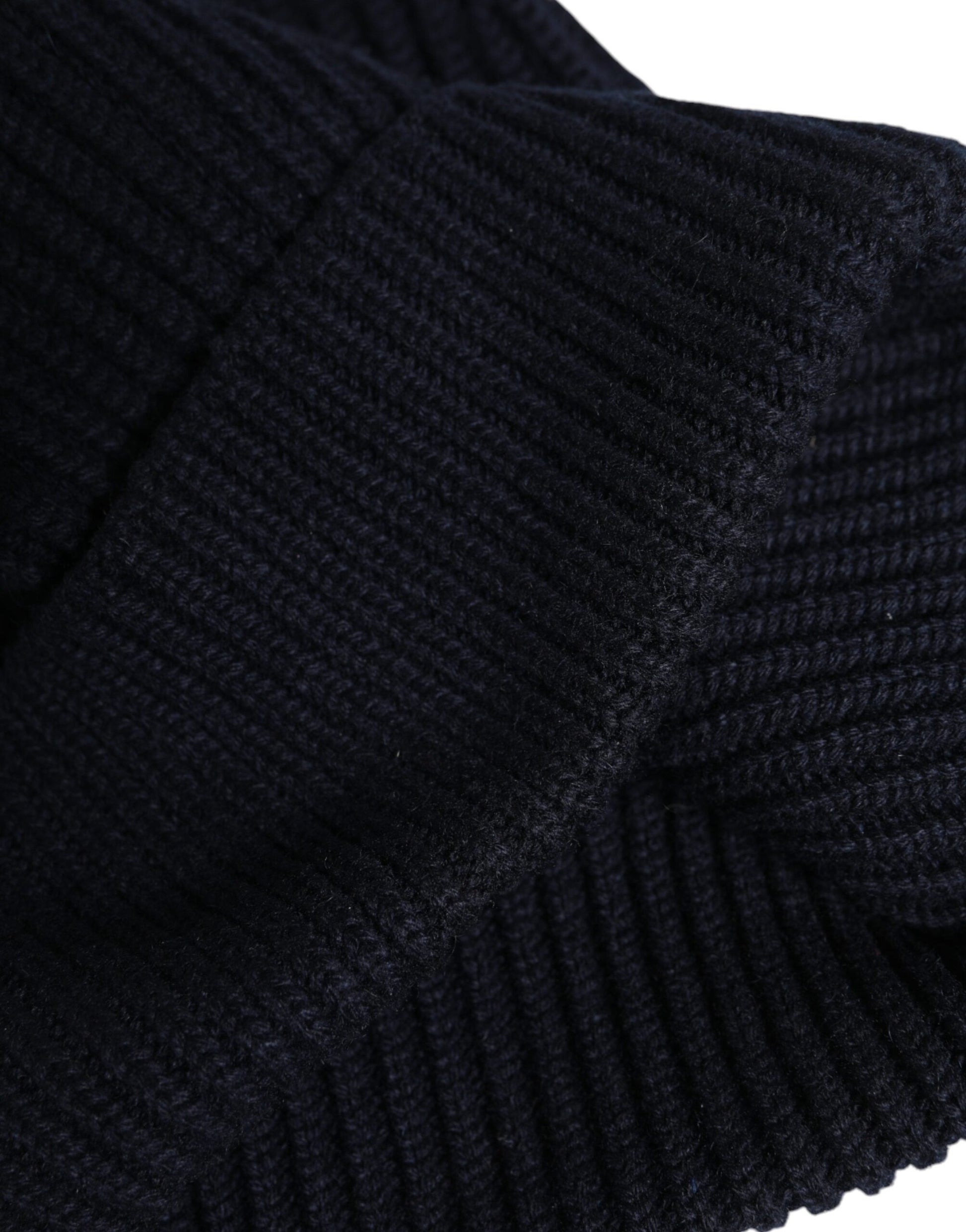 Blue Cashmere Knitted Winter Beanie Hat