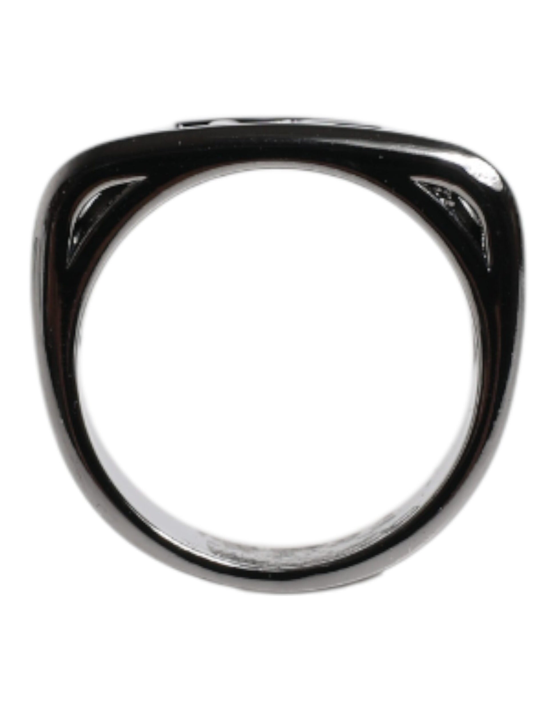 Silver Tone Brass Anello DG Logo Ring