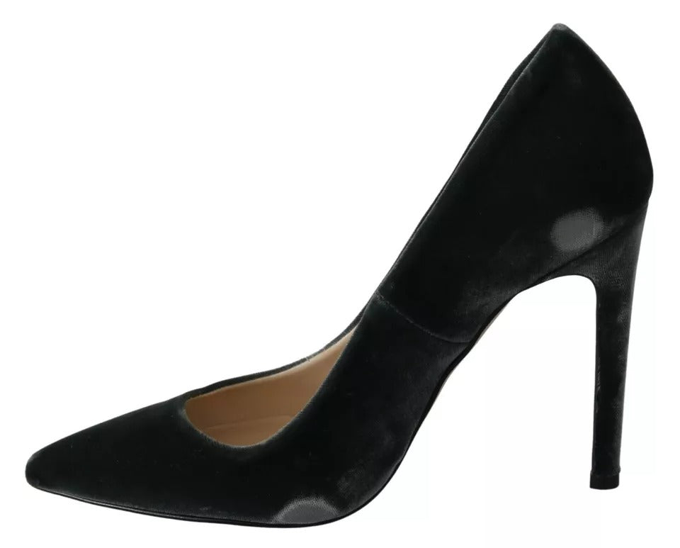 Gray Velvet Dress Stiletto Pumps Shoes