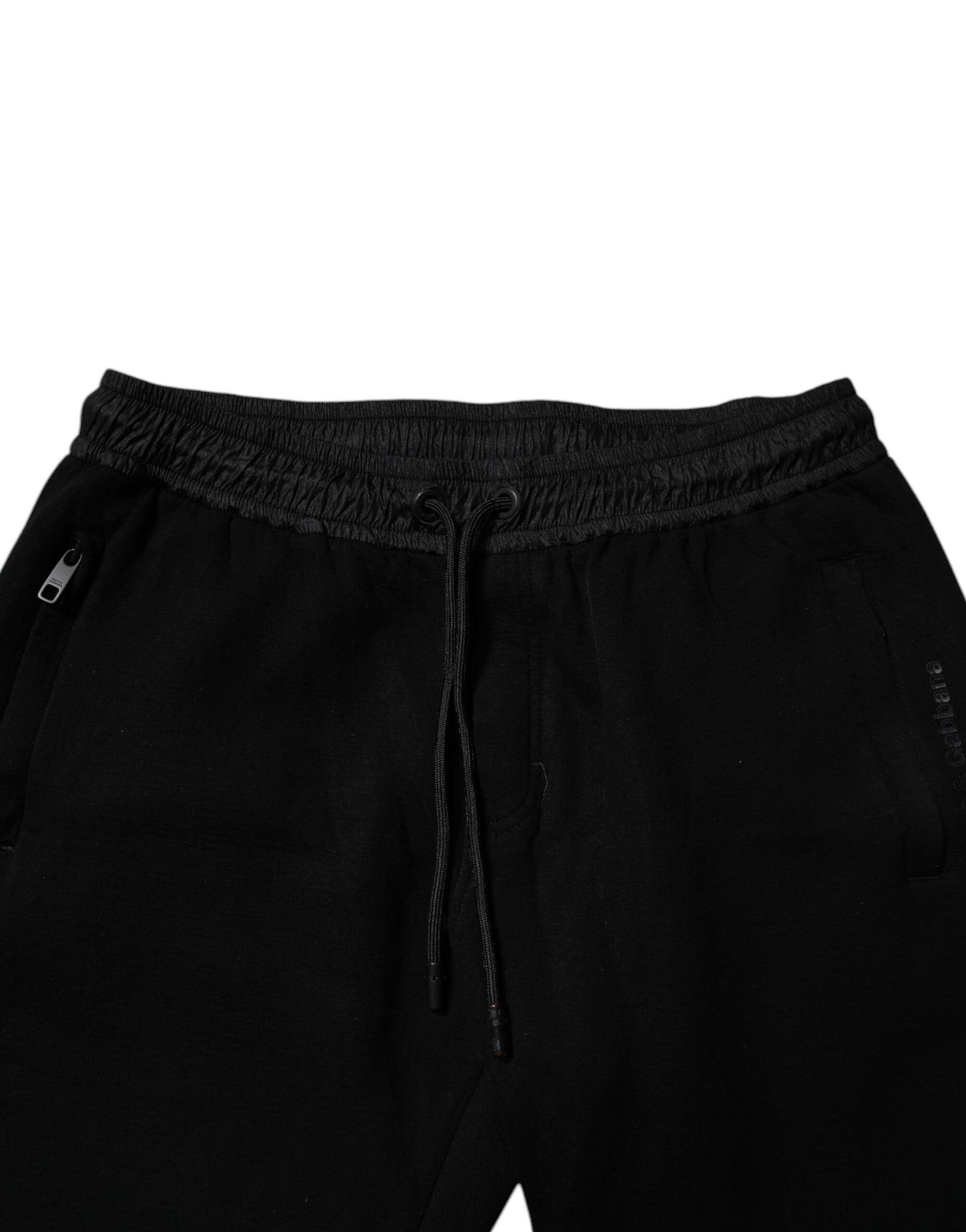 Black Cotton Blend Men Jogger Sweatpants Pants