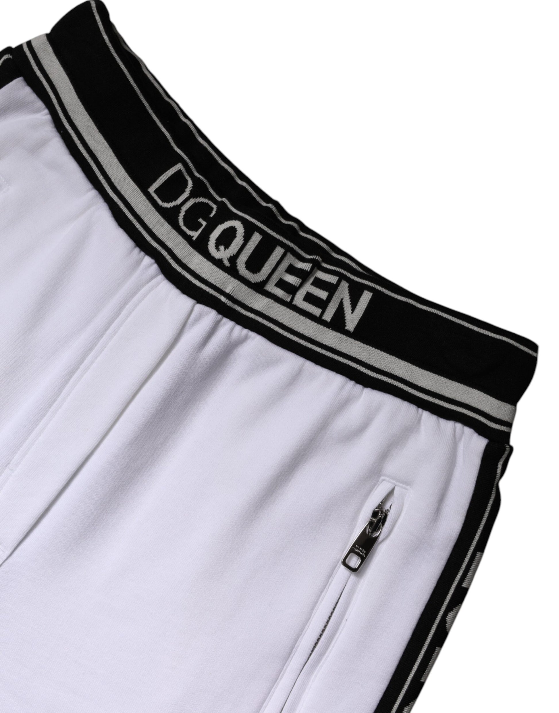 White Cotton Stretch Jogger Sweatpants Pants