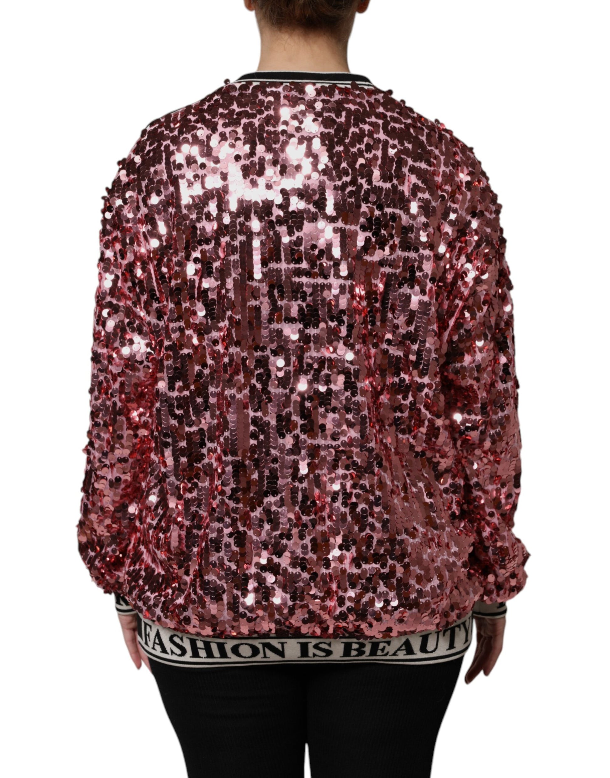 Pink DG Queen Sequin Pullover Sweater