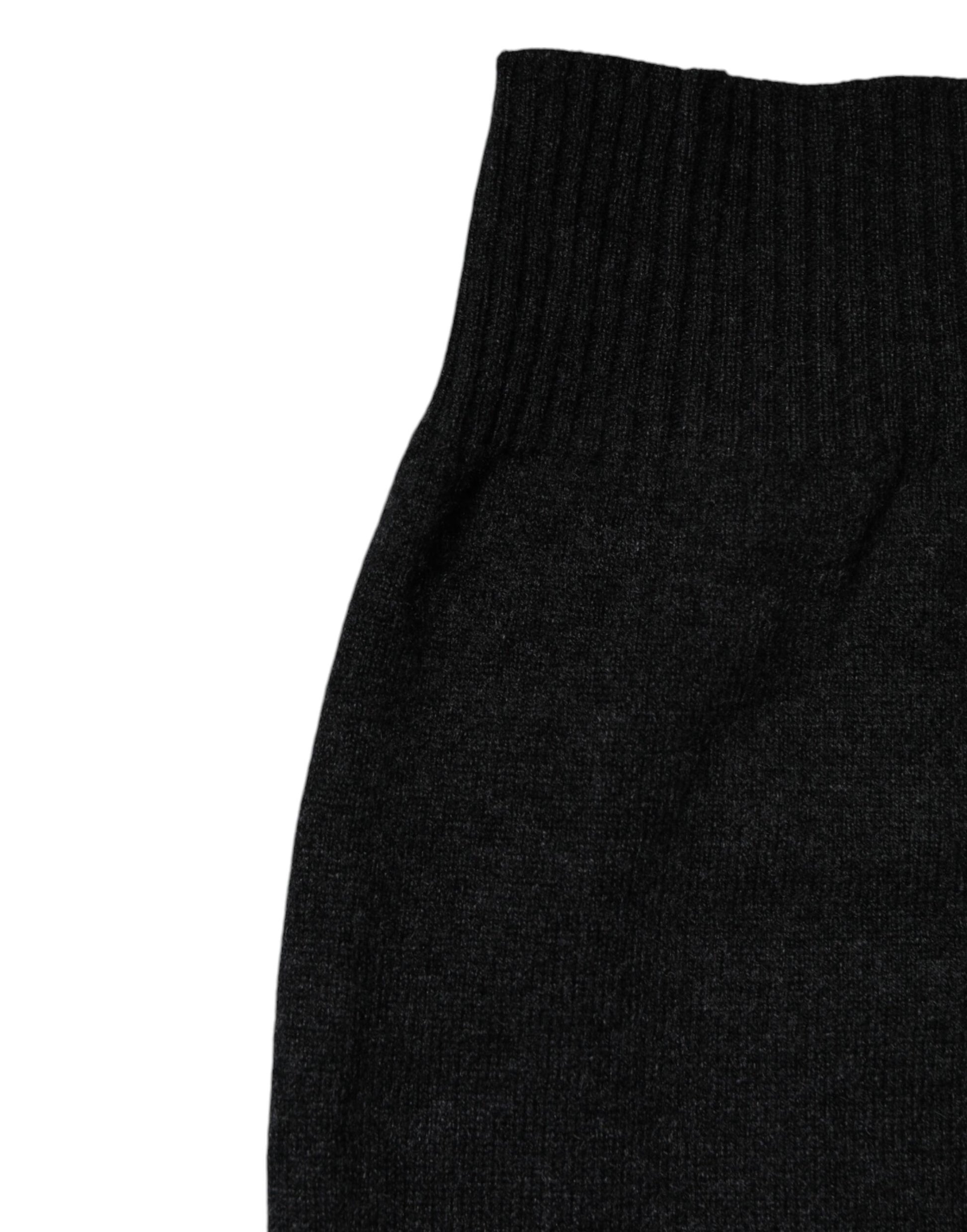Black Cashmere Knitted Neck Warmer Foulard Scarf