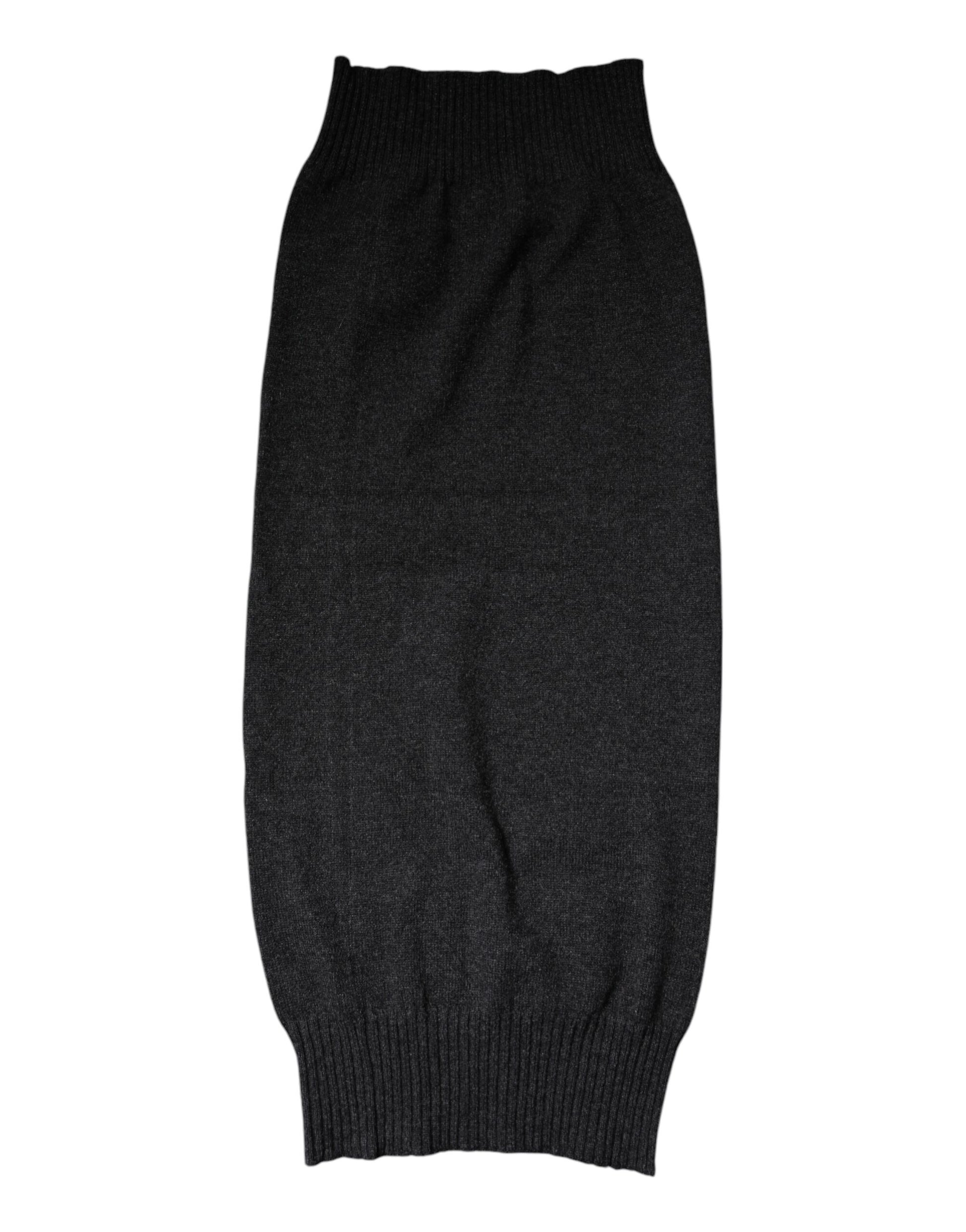 Black Cashmere Knitted Neck Warmer Foulard Scarf