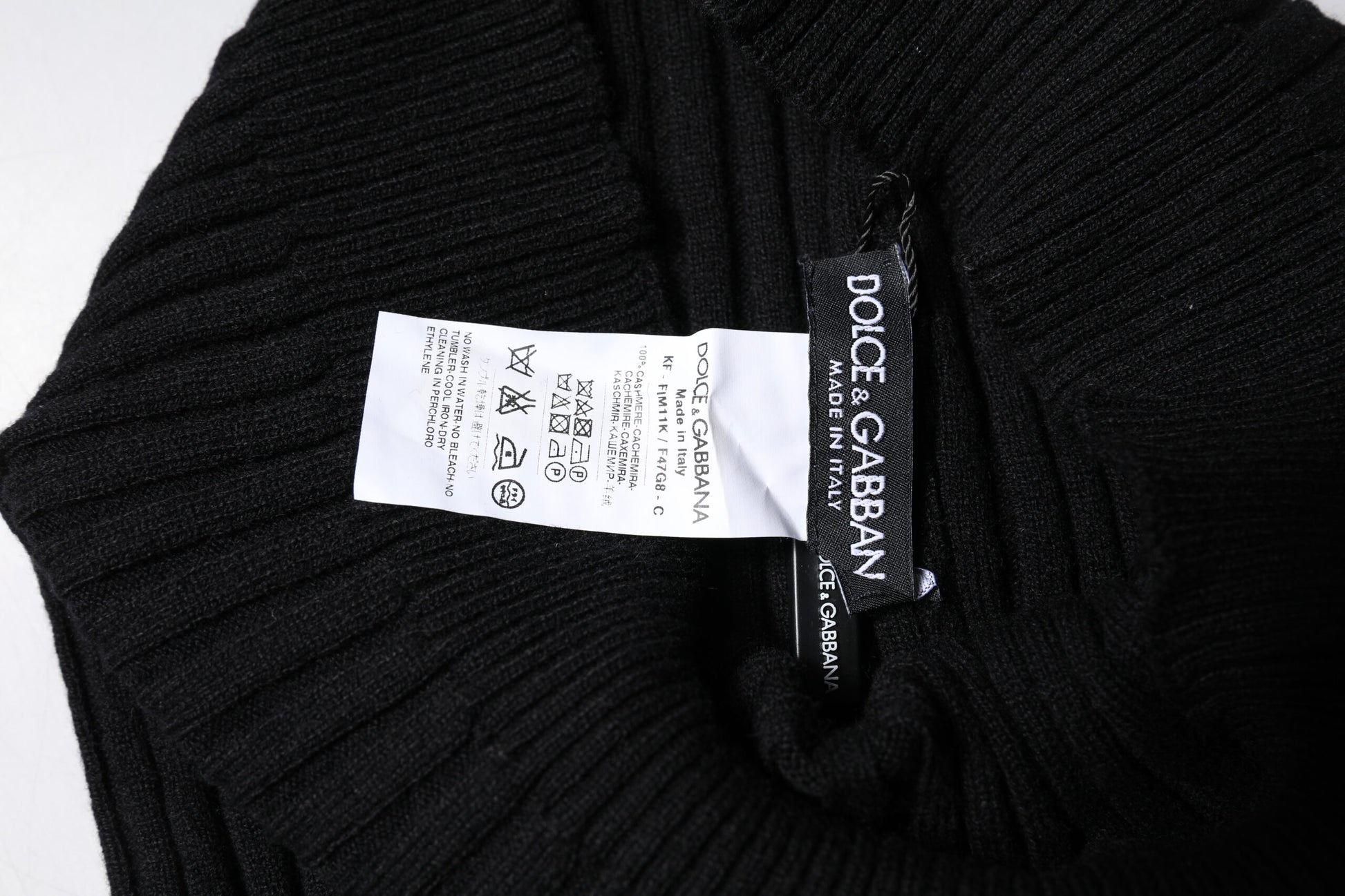 Black Cashmere Knitted Neck Warmer Foulard Scarf