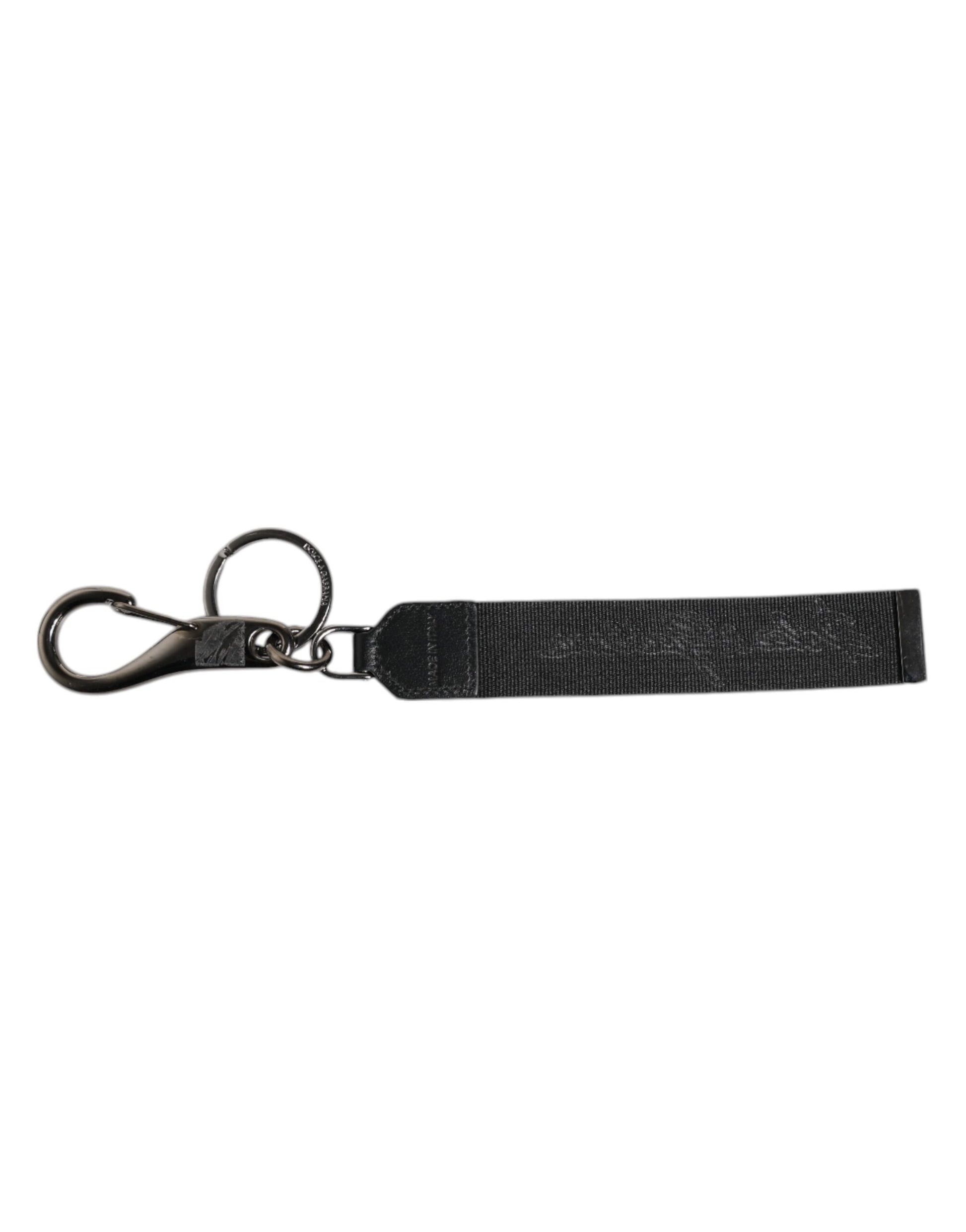 Black White DG Logo Silver Men Keychain Polyester Keyring