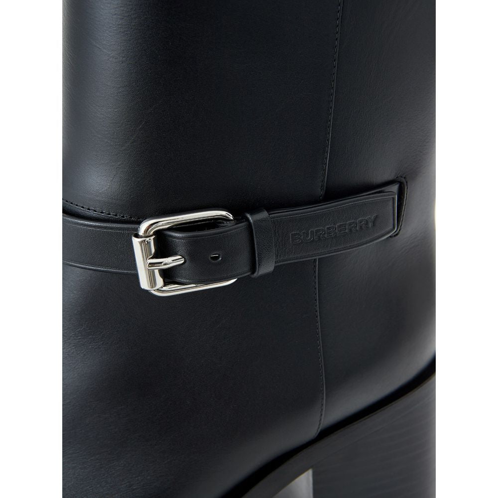 Black Leather Ankle Boots