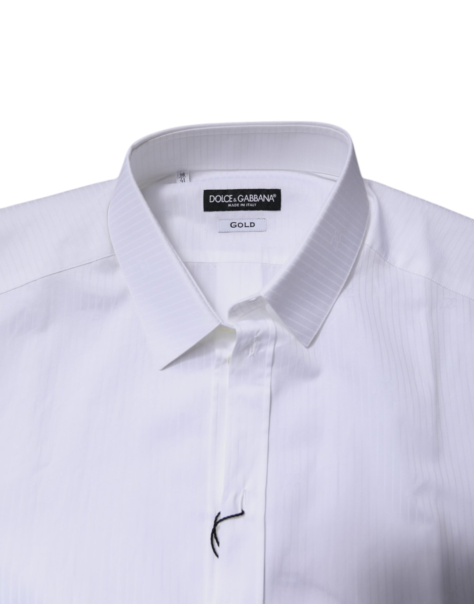 White Cotton Collared GOLD Dress Formal Shirt