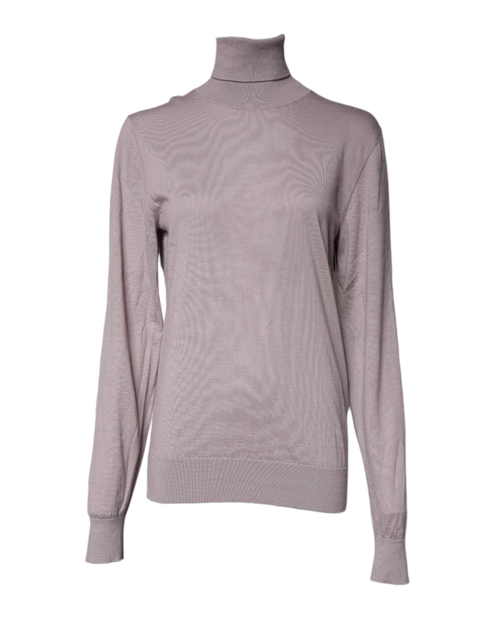Brown Cashmere Turtleneck Pullover Sweater