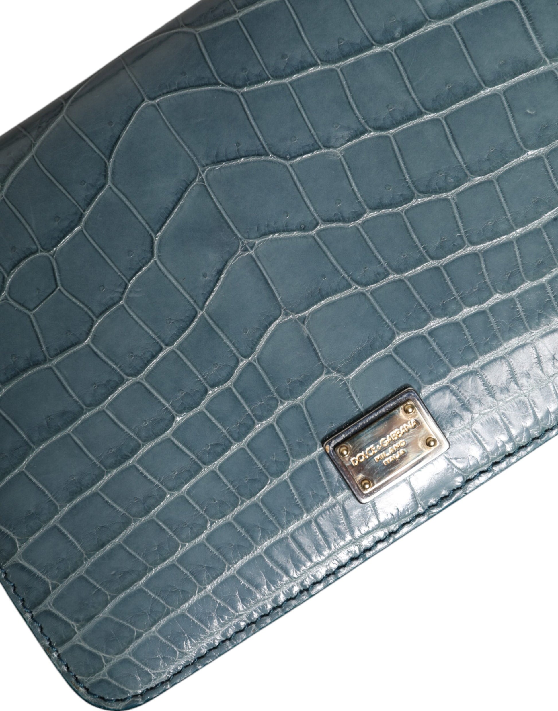 Green Exotic Leather DG Plaque Crossbody Mini Bag