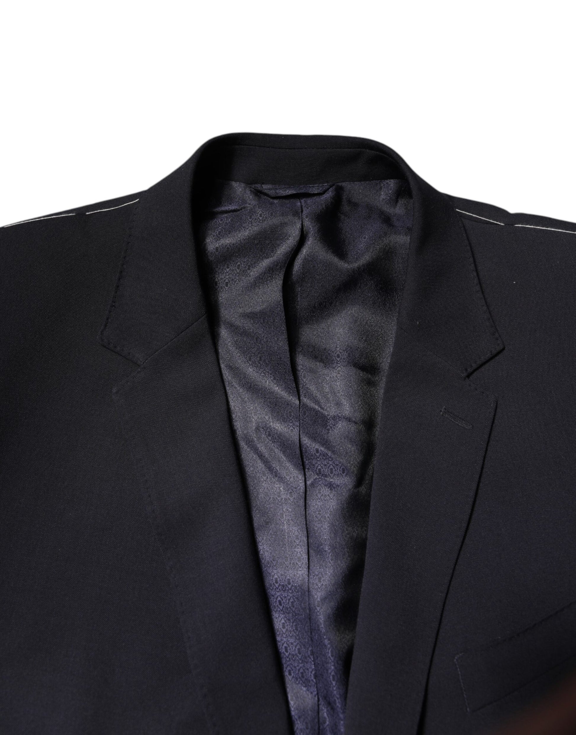 Dark Blue Wool Single Breasted Coat Blazer