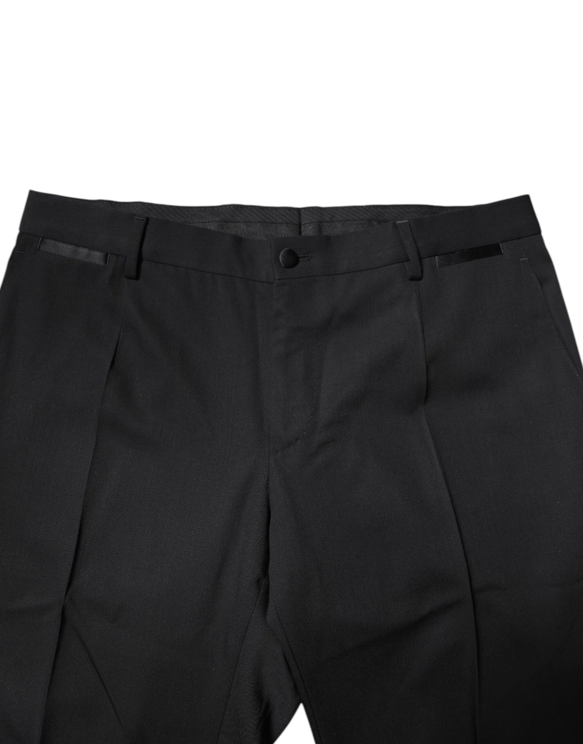 Black Wool Single Breasted 2 Piece Suit