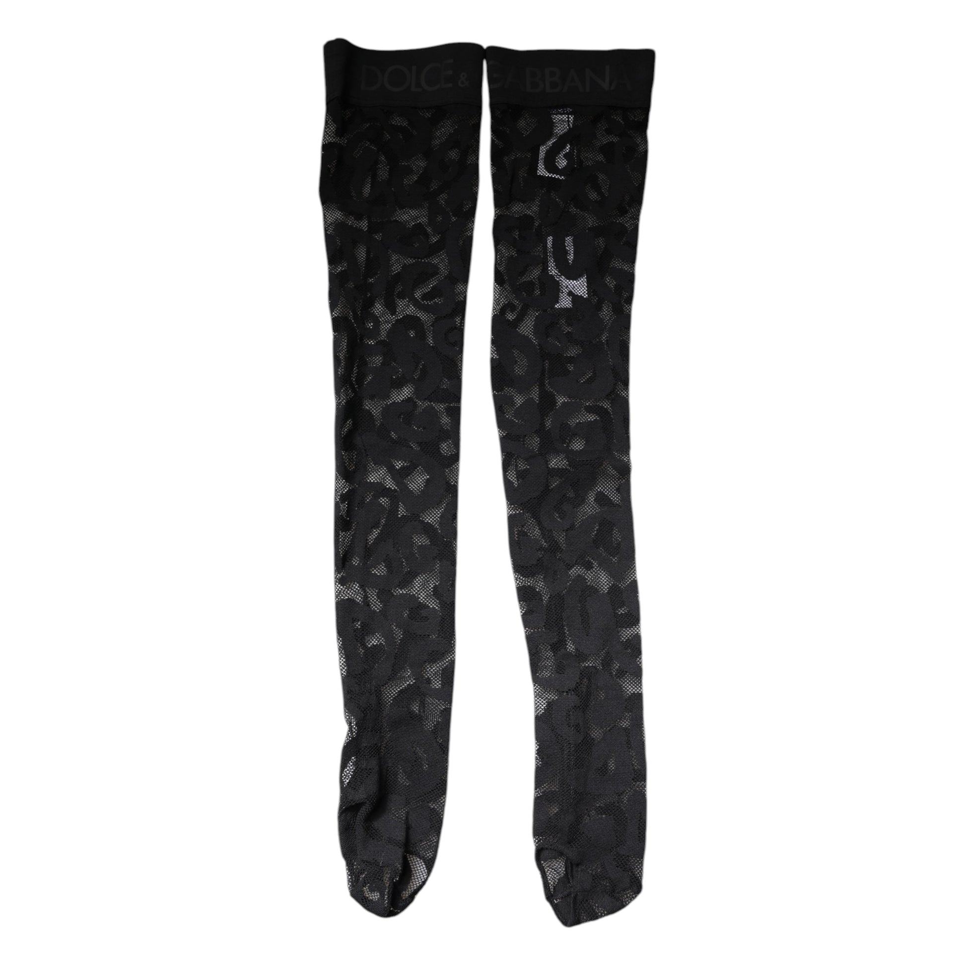 Black Floral Lace Cotton Stretch Stockings Socks