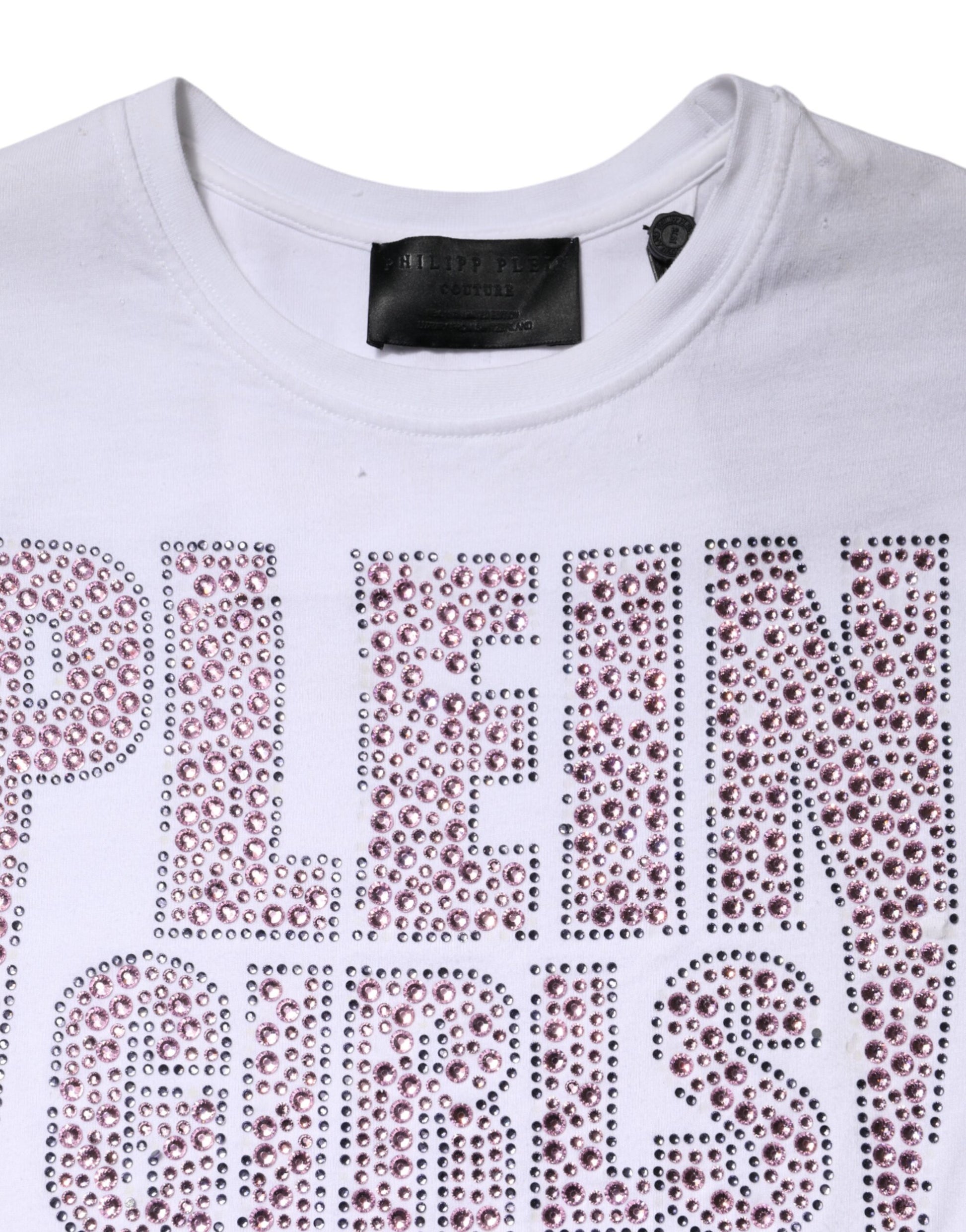 White Embellished CrewNeck Short Sleeve T-shirt