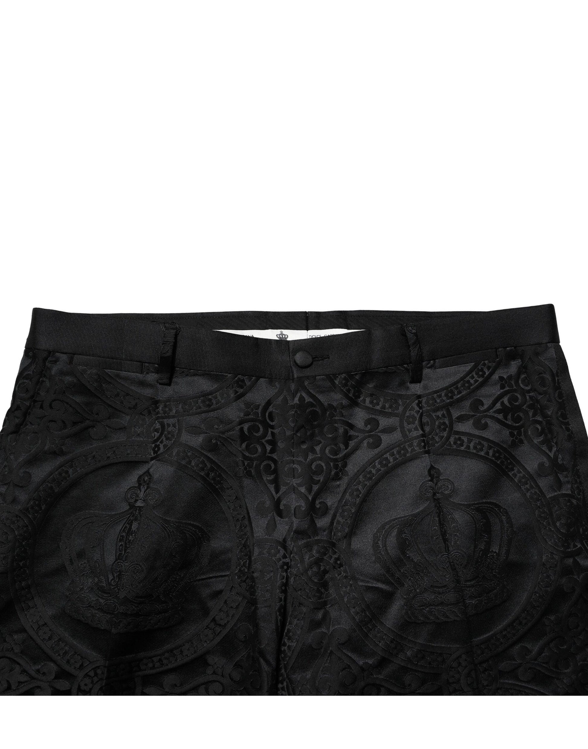 Black Cotton DG Crown Dress Pants