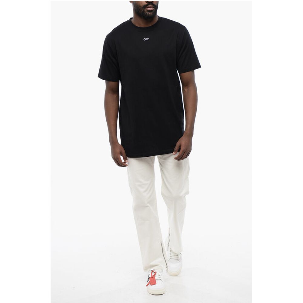 Black Cotton ARROW Crew-neck T-shirt