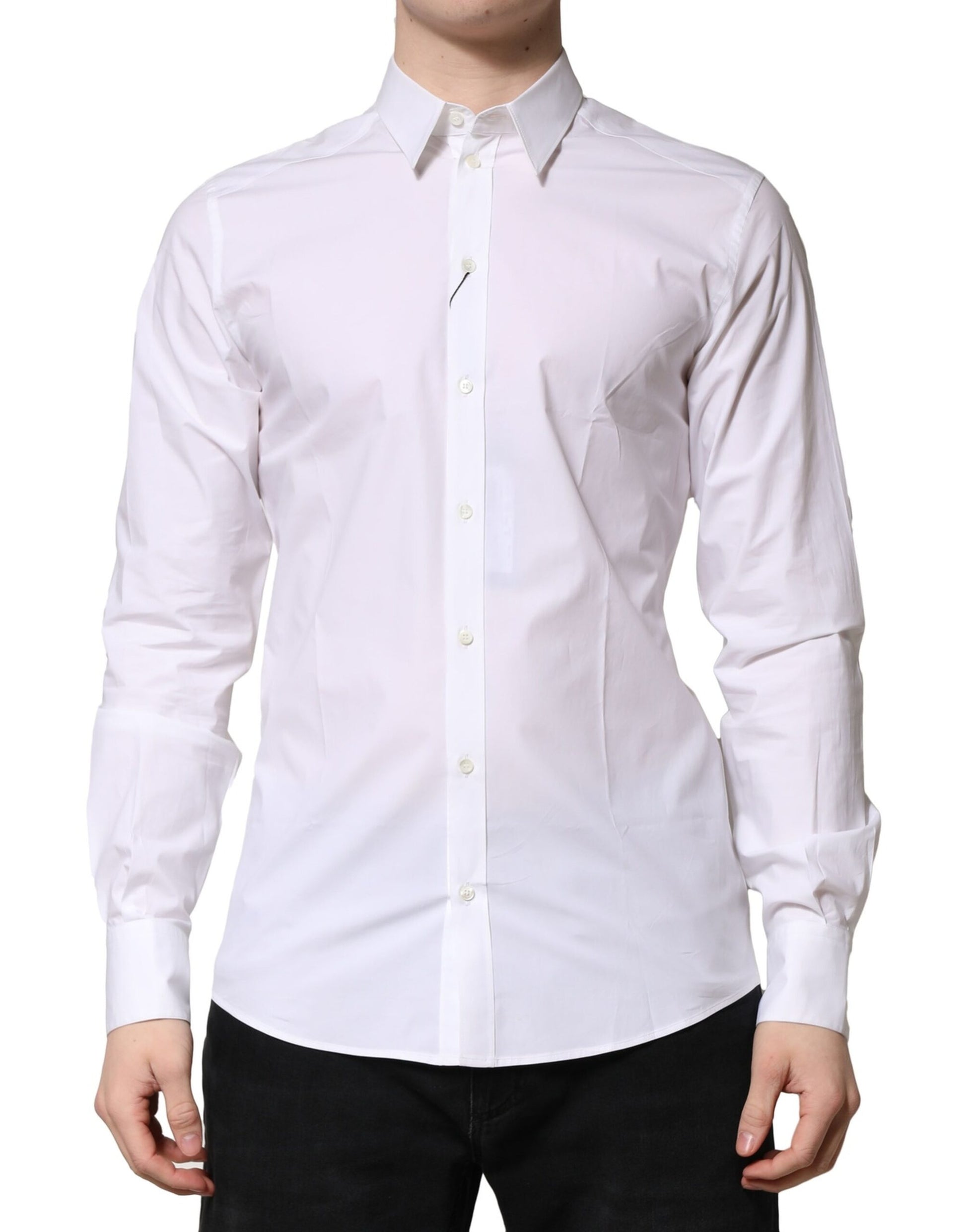 White Cotton Long Sleeves Dress Formal Shirt