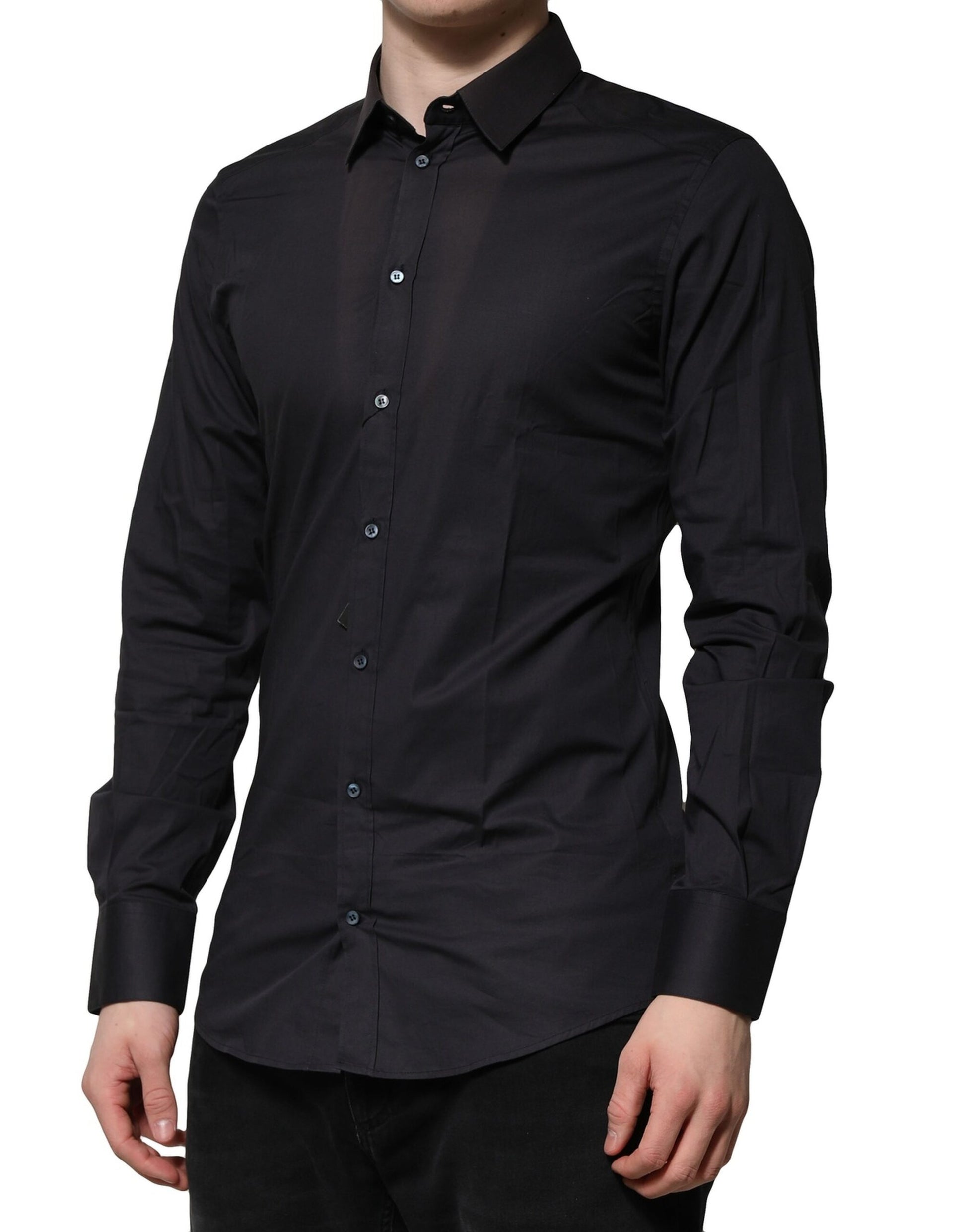 Blue Cotton GOLD Long Sleeves Formal Shirt
