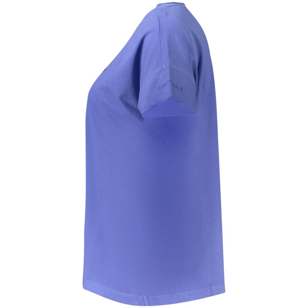 Blue Cotton Women T-Shirt