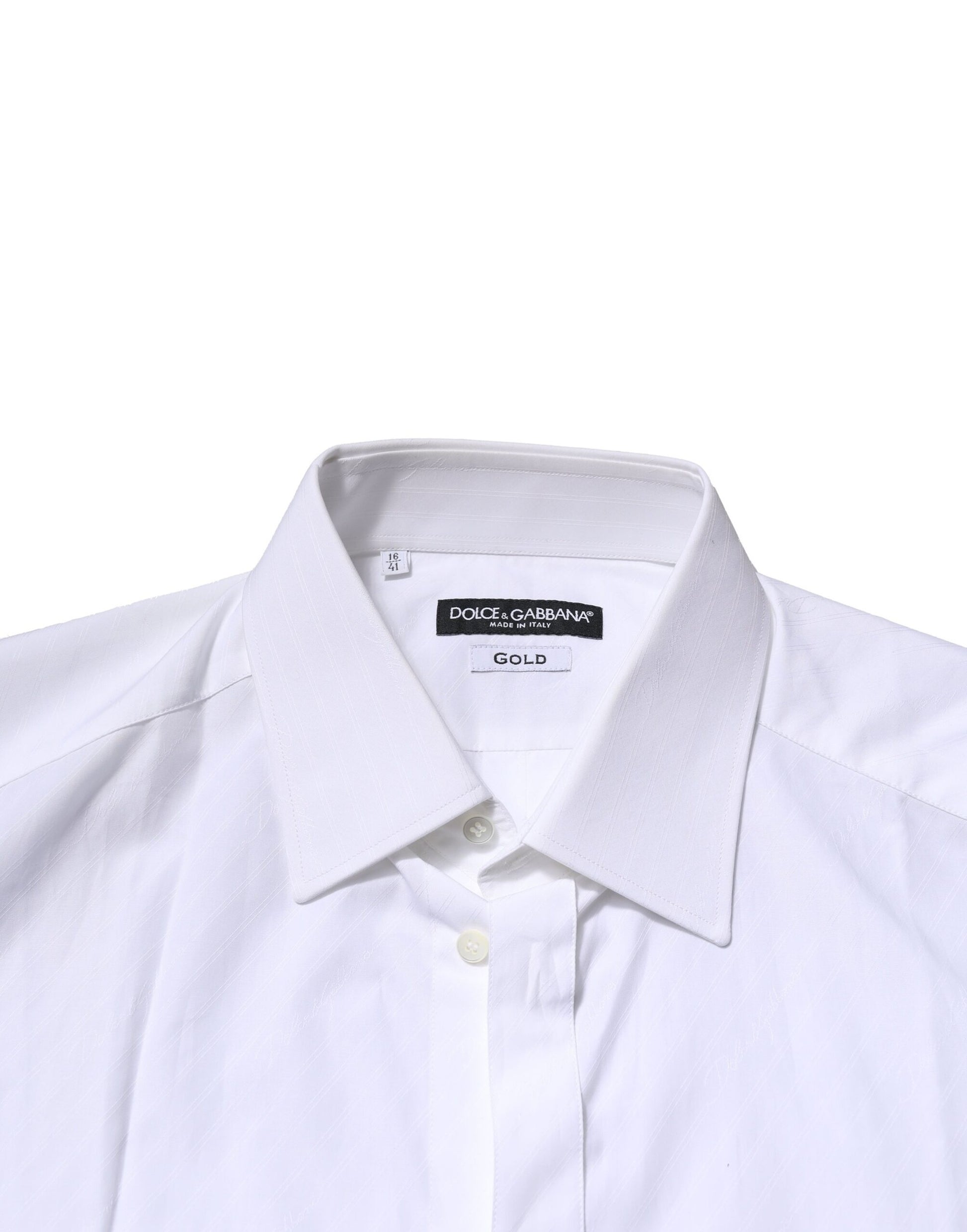 White Cotton Long Sleeves GOLD Formal Shirt