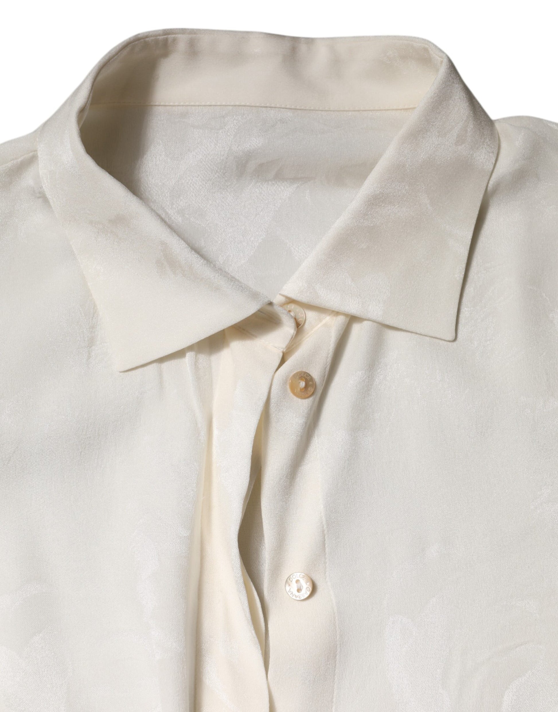 White Button Down Long Sleeves Blouse Top