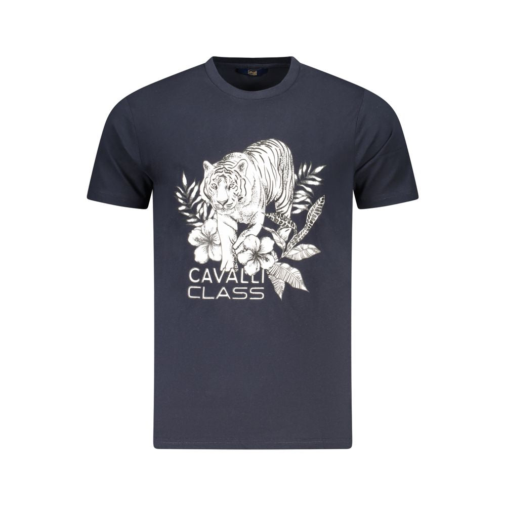 Blue Cotton Men T-Shirt