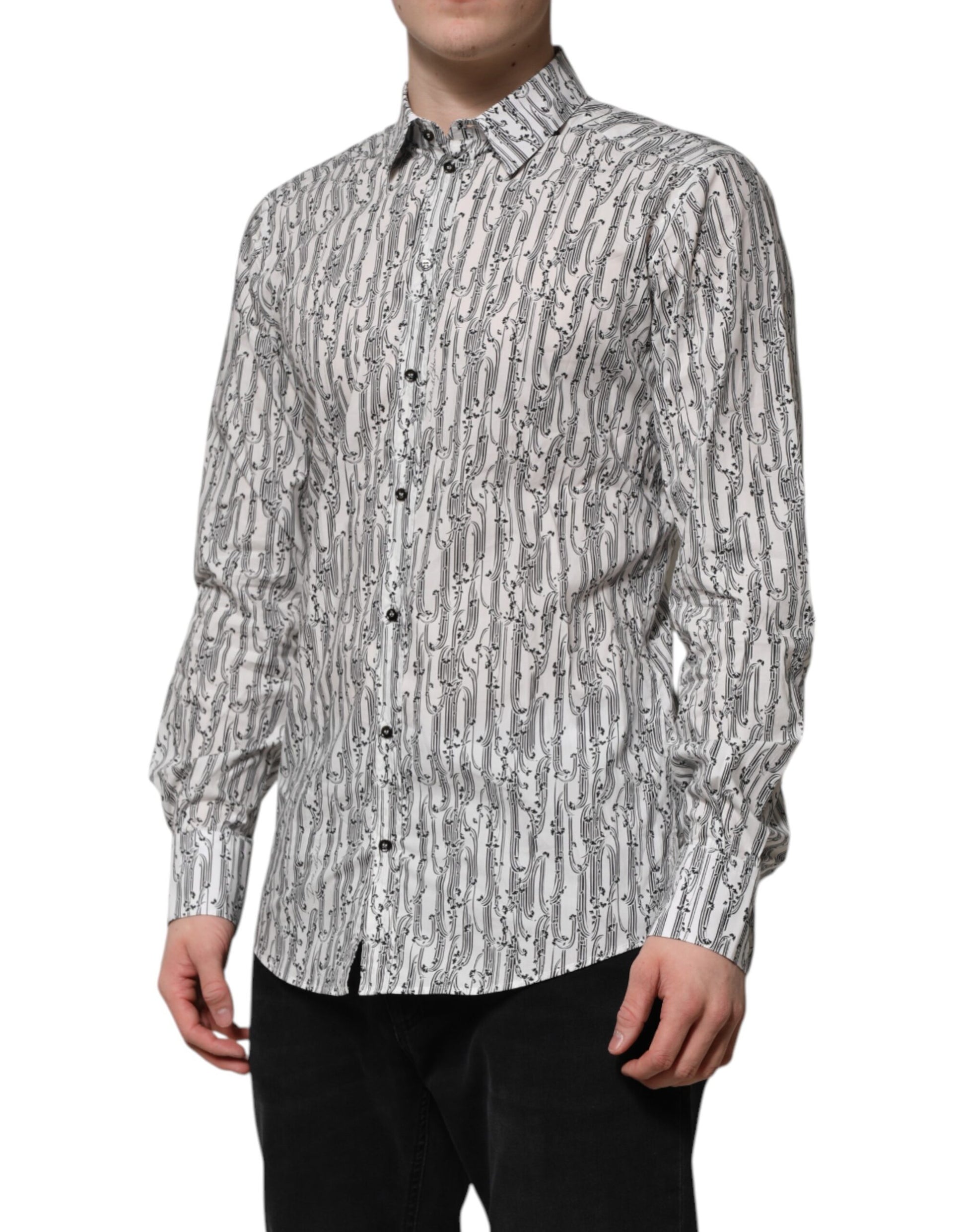 White Floral Print Casual Long Sleeves Shirt